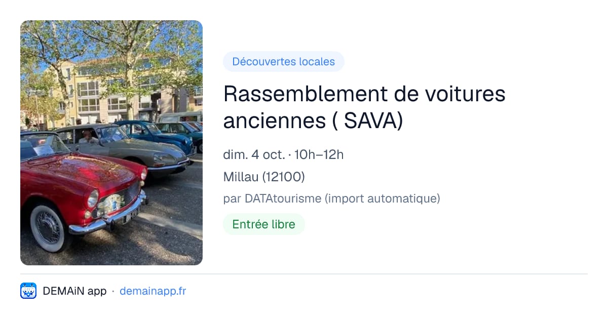 Rassemblement de voitures anciennes ( SAVA) — Millau