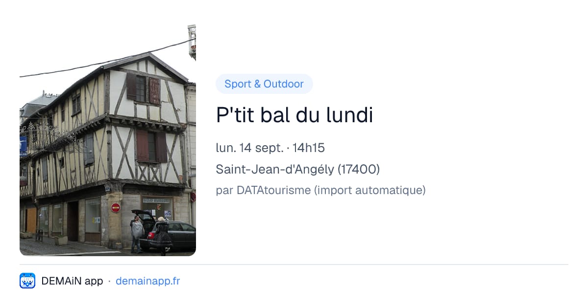 P'tit bal du lundi — Saint-Jean-d'Angély