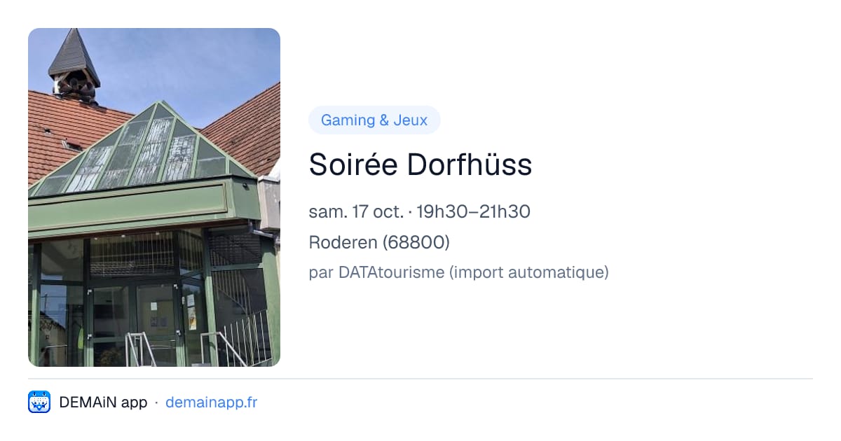 Soirée Dorfhüss — Roderen