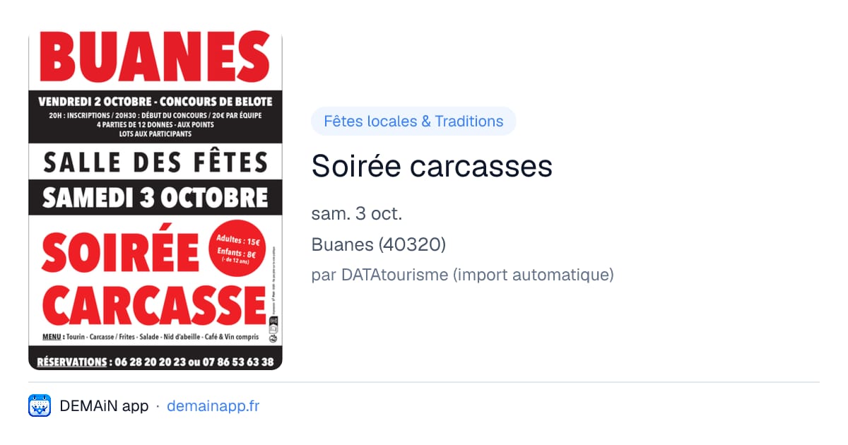 Soirée carcasses — Buanes
