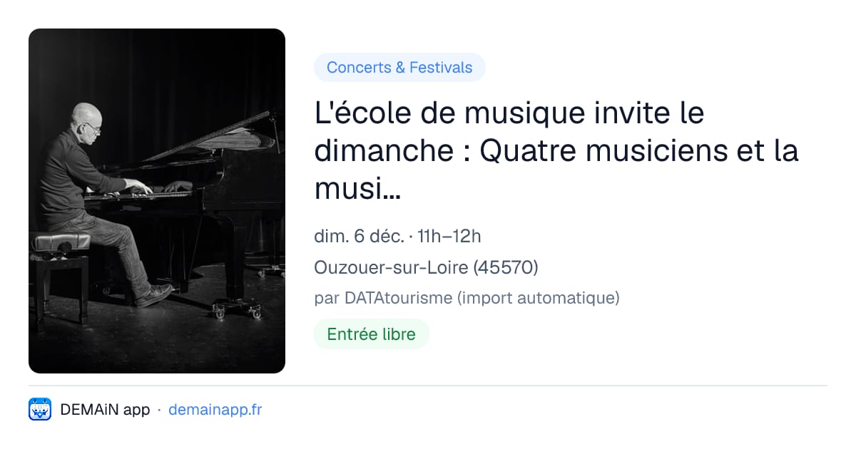 L'école de musique invite le dimanche : Quatre musiciens et la musique de chambre — Ouzouer-sur-Loire