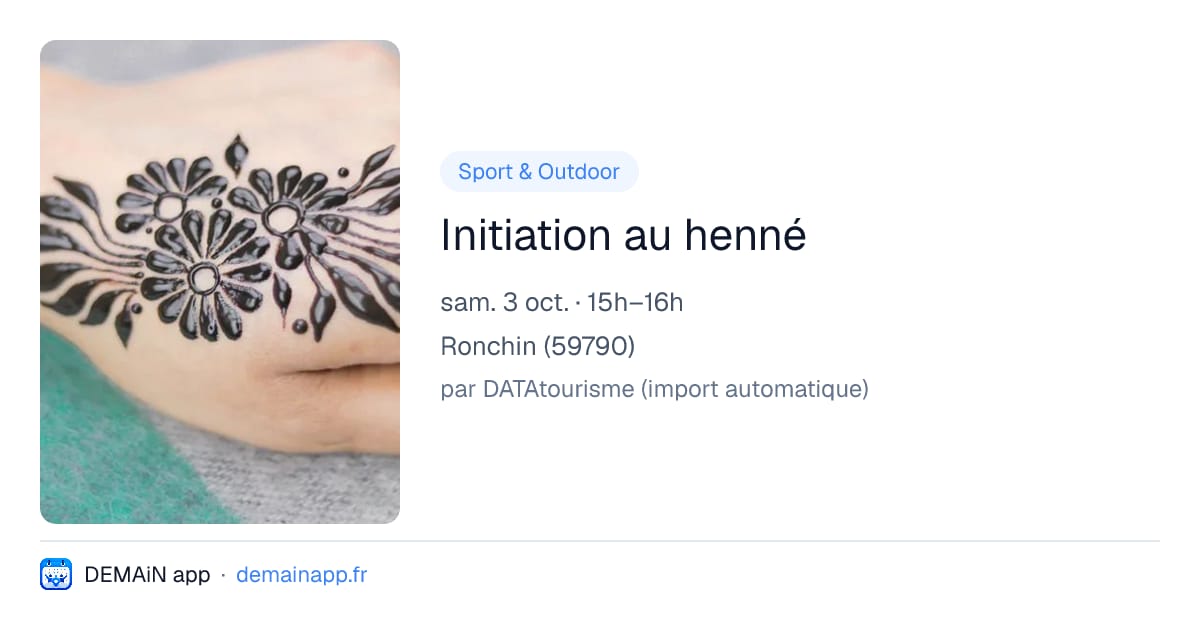 Initiation au henné — Ronchin