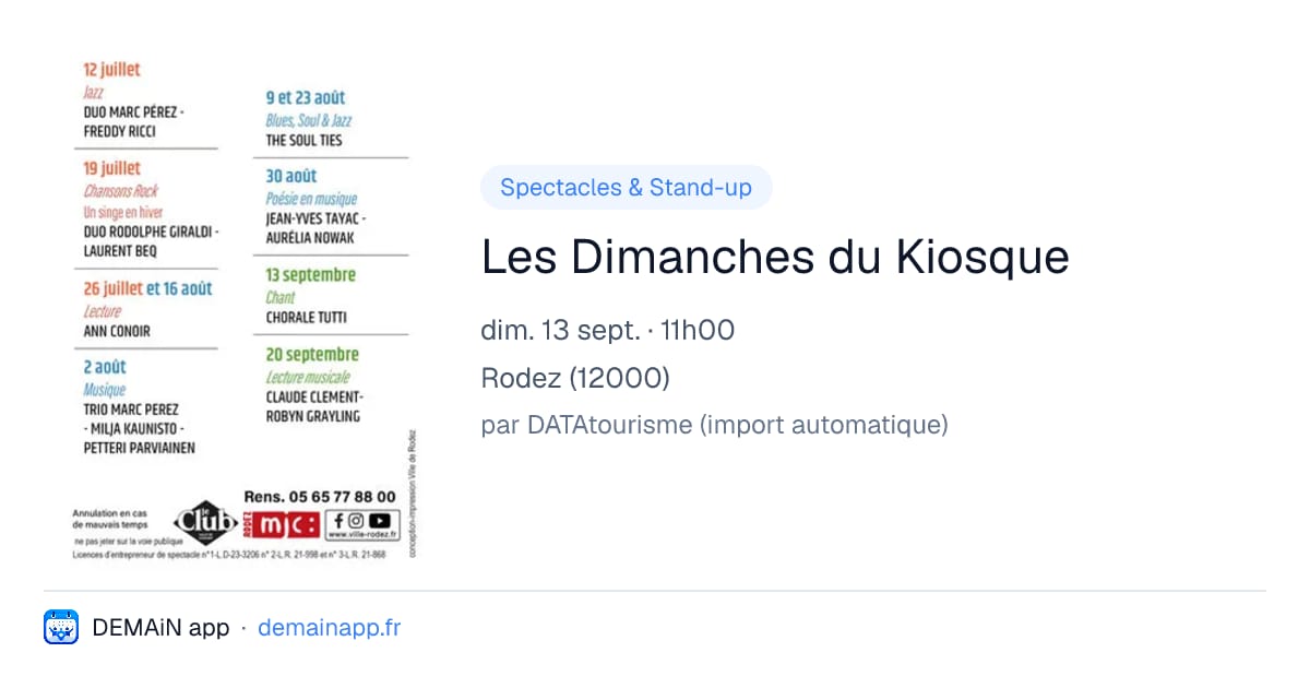 Les Dimanches du Kiosque — Rodez