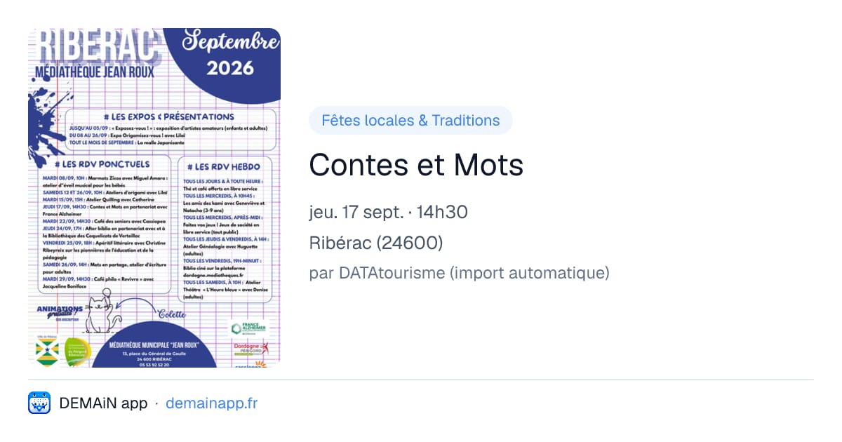Contes et Mots — Ribérac