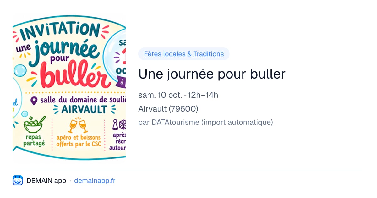 Une journée pour buller — Airvault