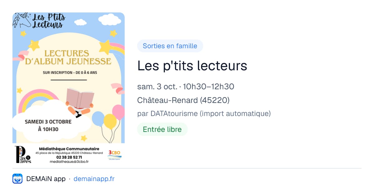 Les p'tits lecteurs — Château-Renard