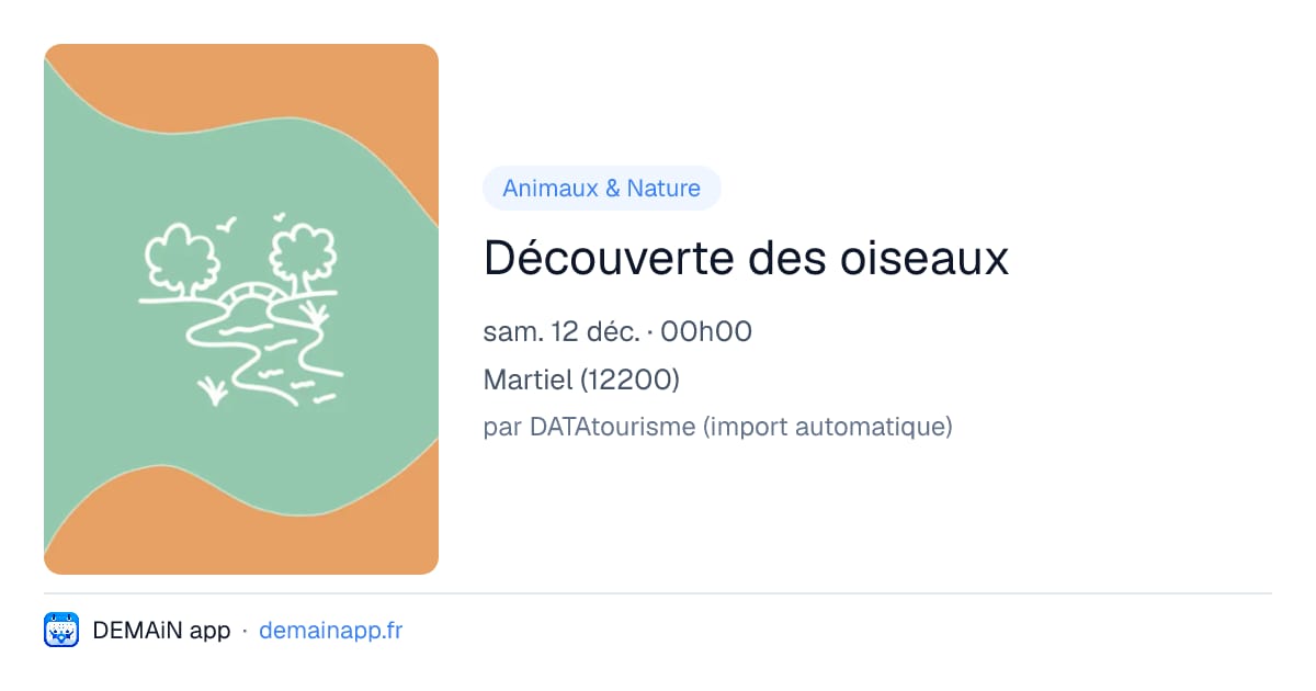 Découverte des oiseaux — Martiel