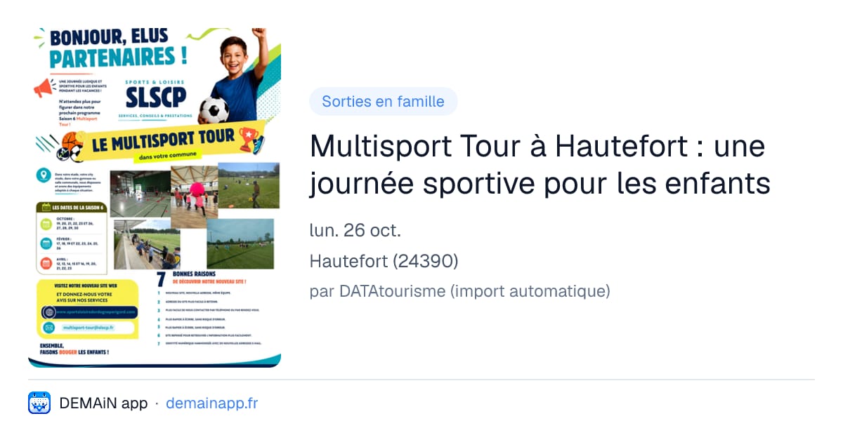 Multisport Tour à Hautefort : une journée sportive pour les enfants — Hautefort