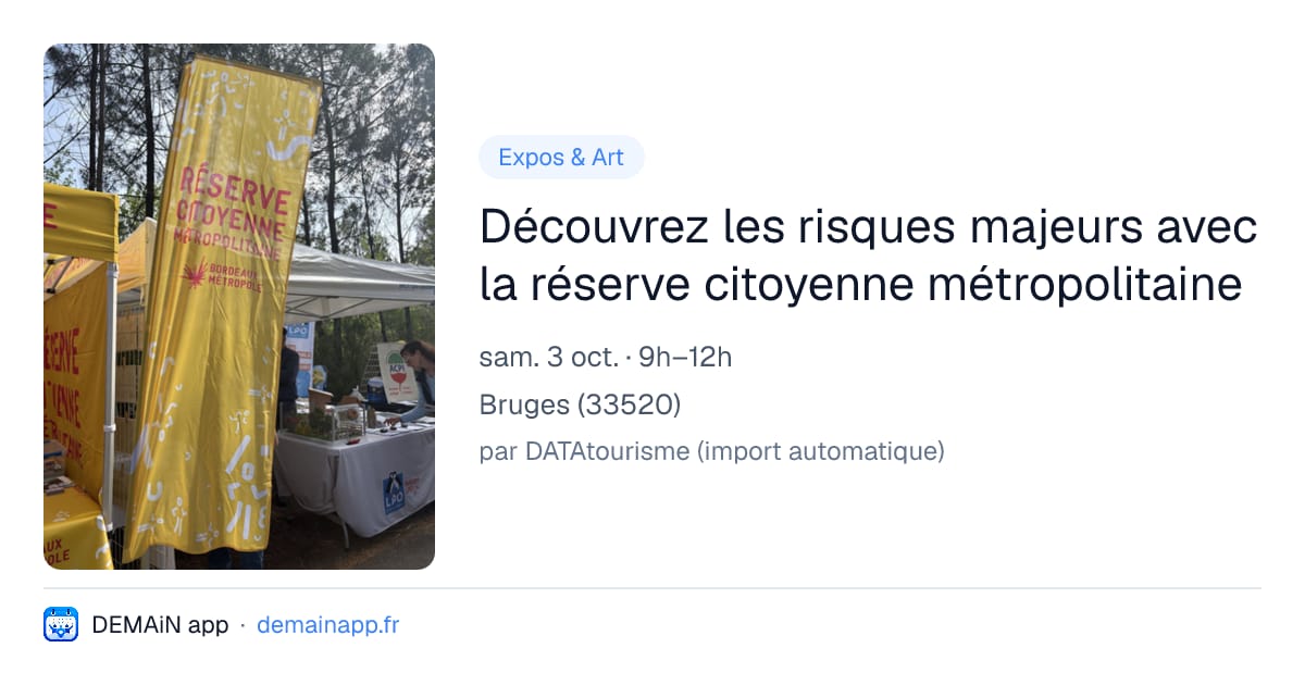 Découvrez les risques majeurs avec la réserve citoyenne métropolitaine — Bruges