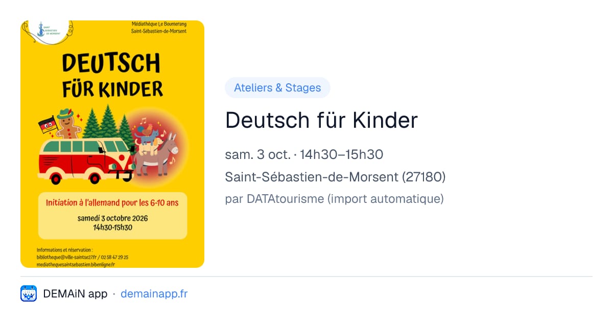 Deutsch für Kinder — Saint-Sébastien-de-Morsent