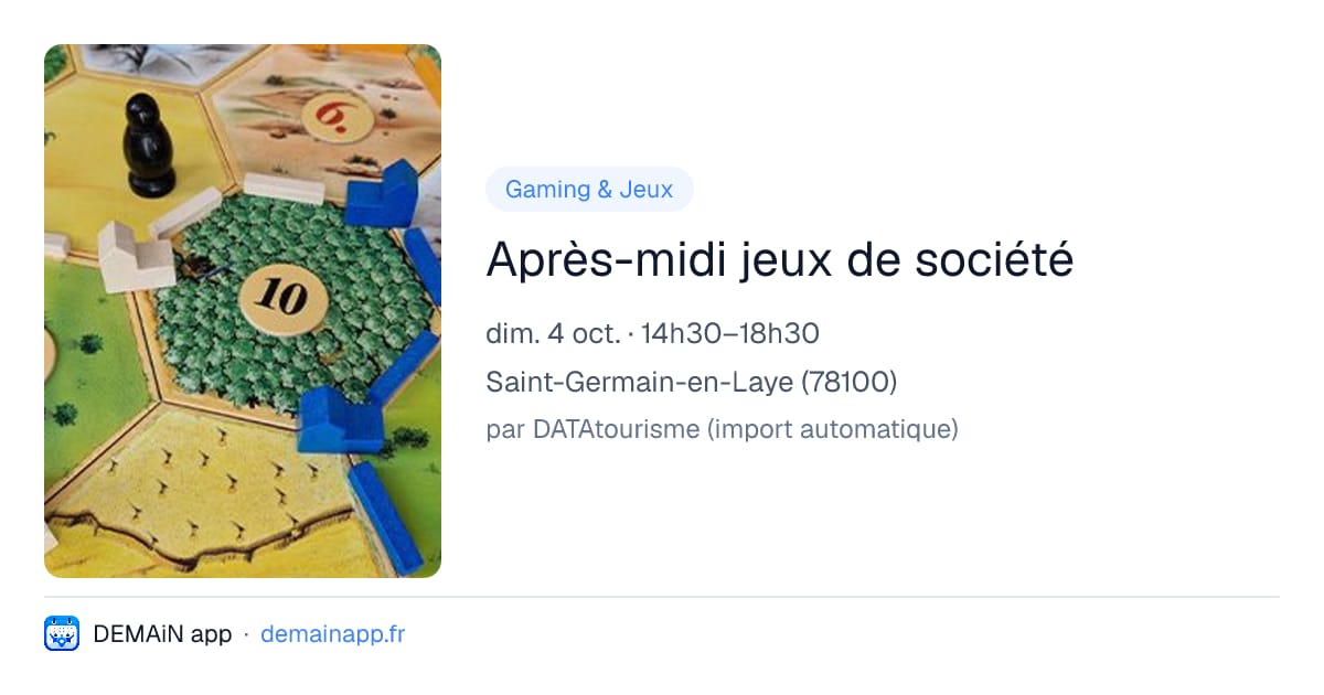 Après-midi jeux de société — Saint-Germain-en-Laye
