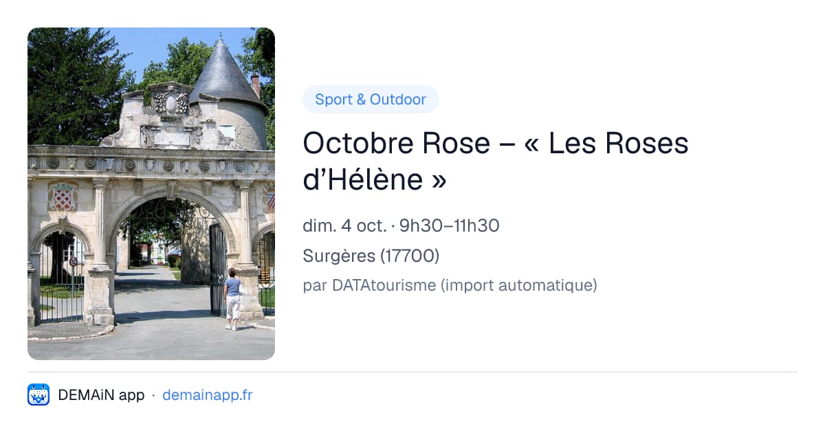 Octobre Rose – « Les Roses d’Hélène » — Surgères