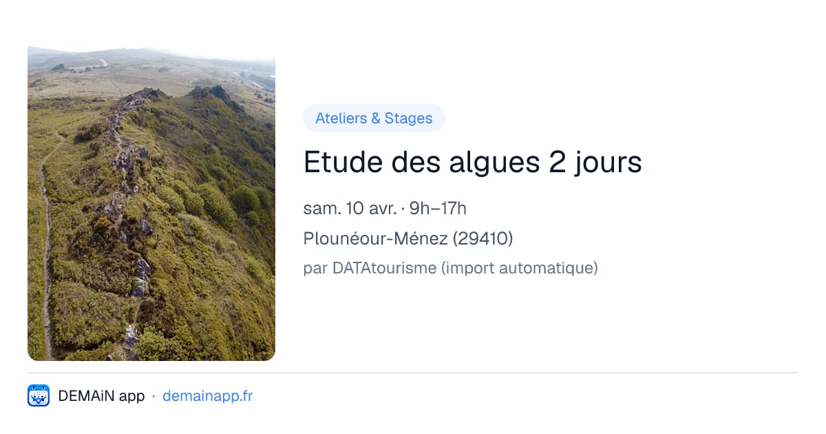 Etude des algues 2 jours — Plounéour-Ménez