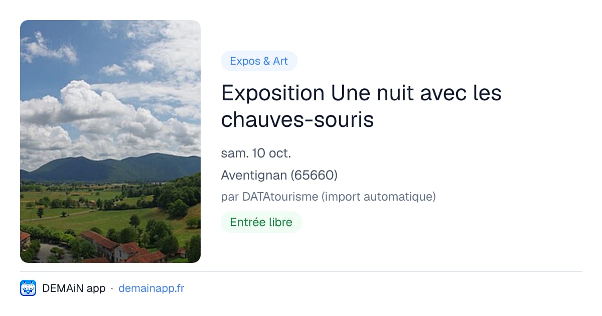 Exposition Une nuit avec les chauves-souris — Aventignan