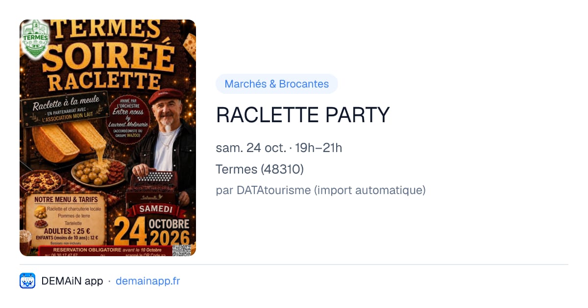 RACLETTE PARTY — Termes