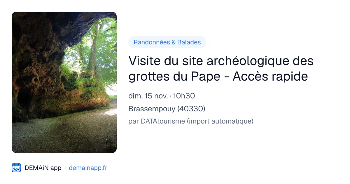 Visite du site archéologique des grottes du Pape - Accès rapide — Brassempouy