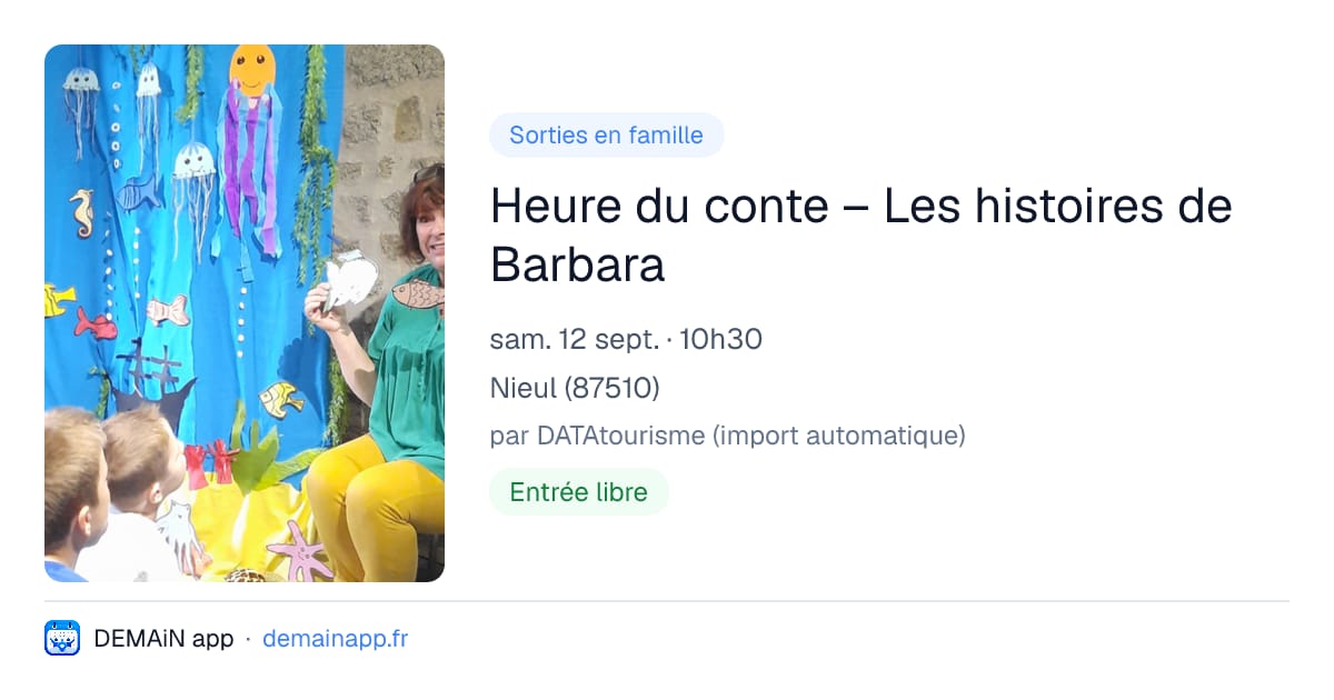 Heure du conte – Les histoires de Barbara — Nieul