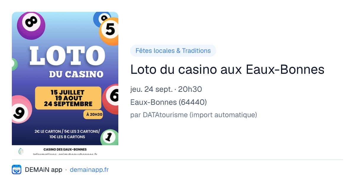 Loto du casino aux Eaux-Bonnes — Eaux-Bonnes