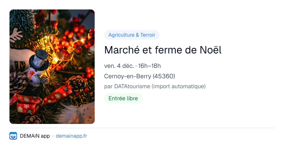 Marché et ferme de Noël — Cernoy-en-Berry