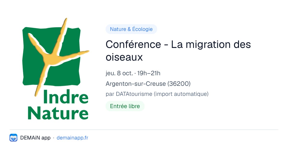 Conférence - La migration des oiseaux — Argenton-sur-Creuse