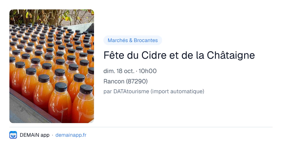 Fête du Cidre et de la Châtaigne — Rancon