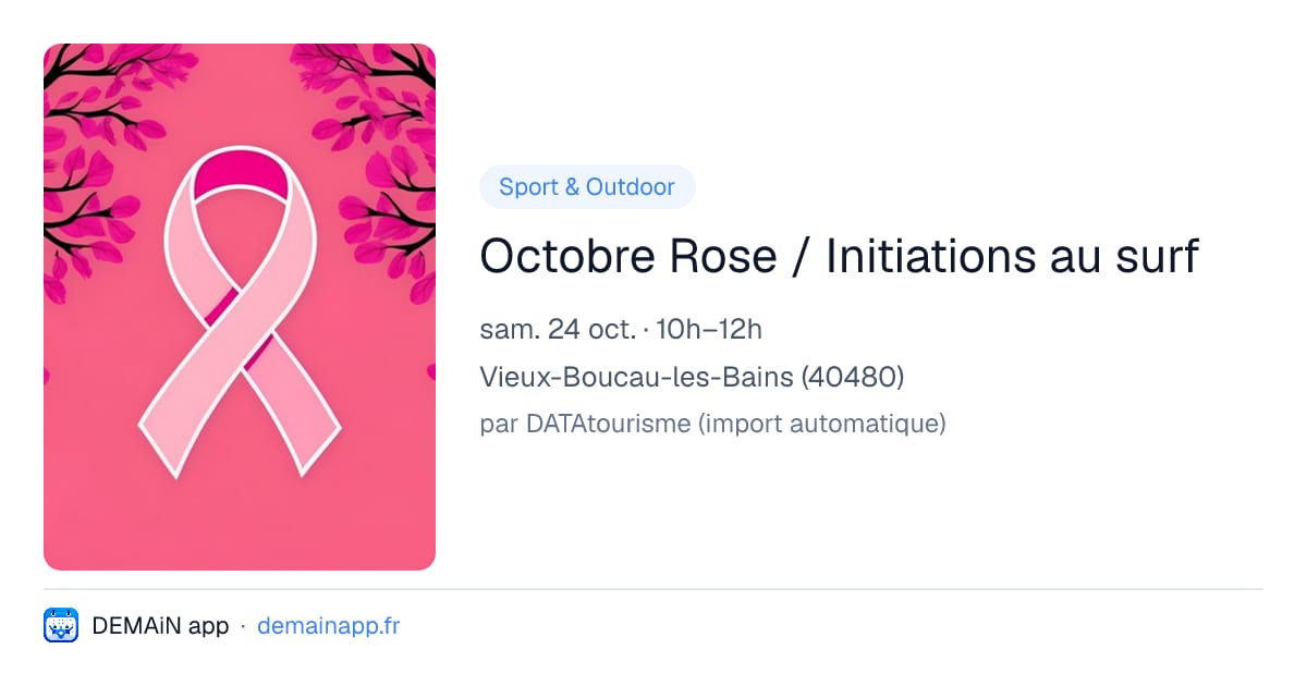 Octobre Rose / Initiations au surf — Vieux-Boucau-les-Bains
