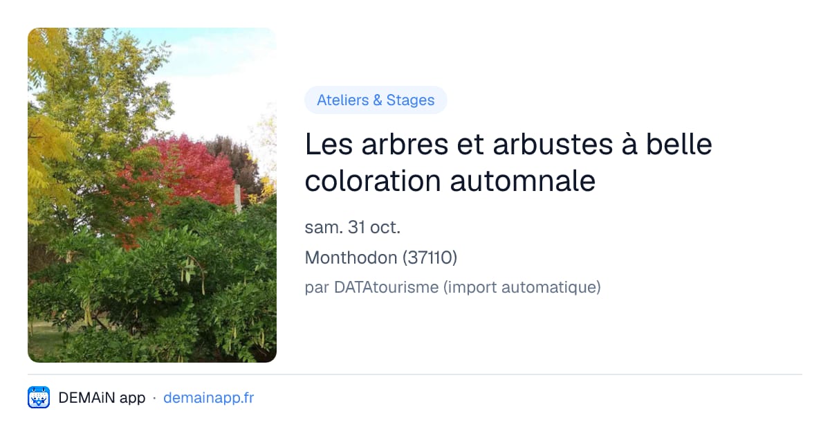 Les arbres et arbustes à belle coloration automnale — Monthodon