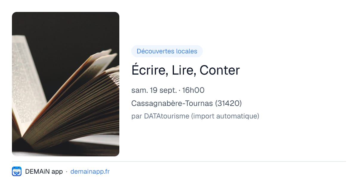 Écrire, Lire, Conter — Cassagnabère-Tournas