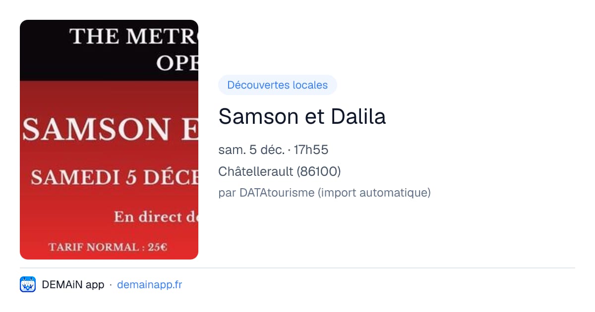 Samson et Dalila — Châtellerault