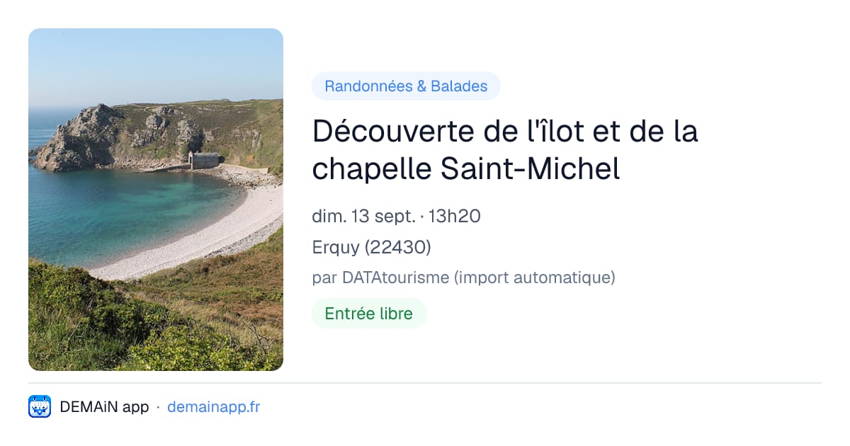 Découverte de l'îlot et de la chapelle Saint-Michel — Erquy