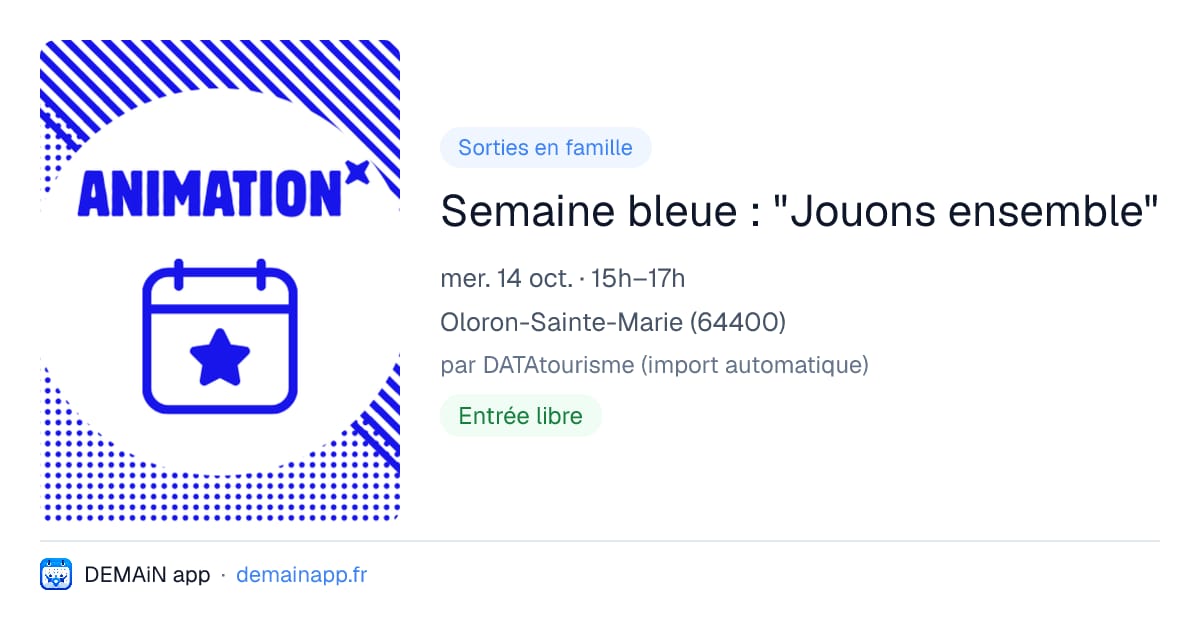 Semaine bleue : "Jouons ensemble" — Oloron-Sainte-Marie