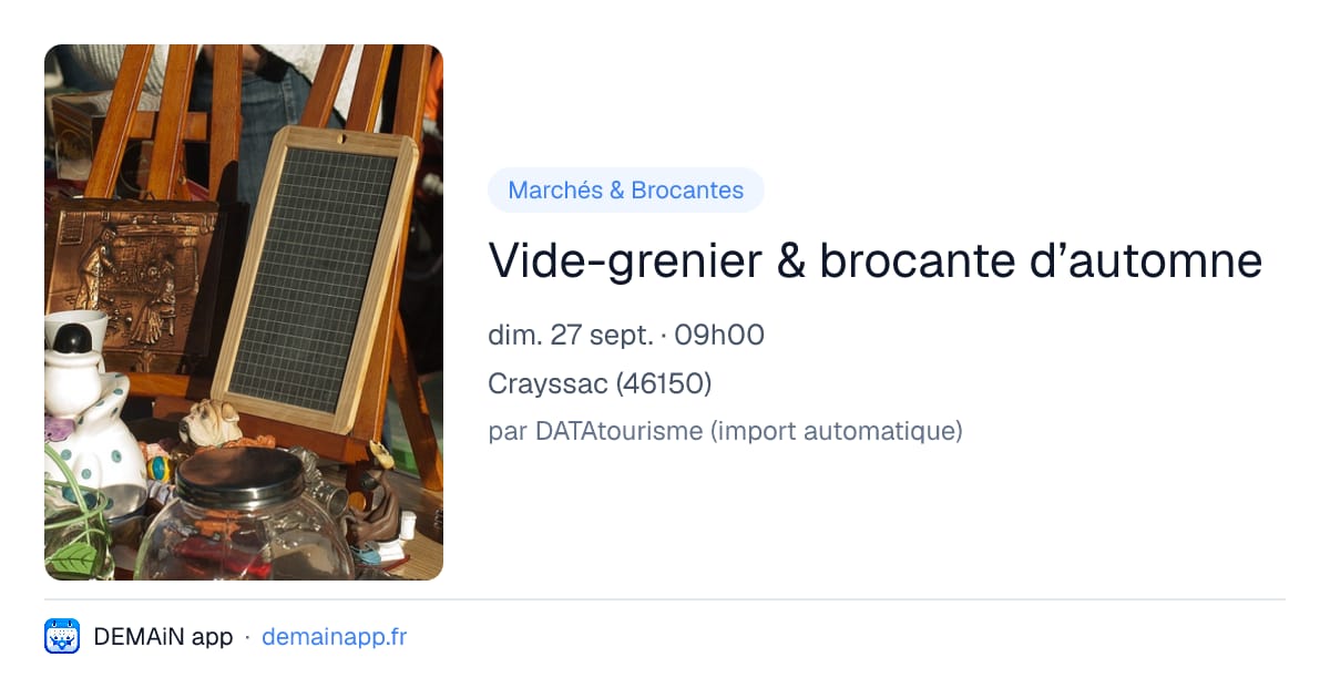 Vide-grenier & brocante d’automne — Crayssac