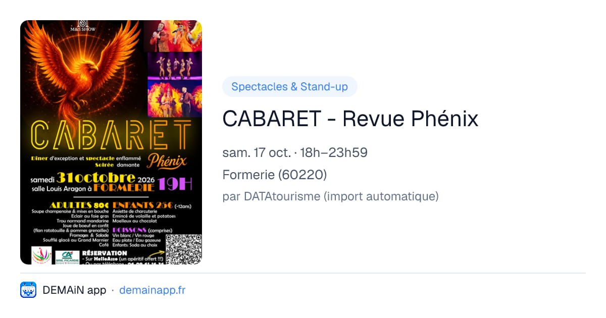 CABARET - Revue Phénix — Formerie