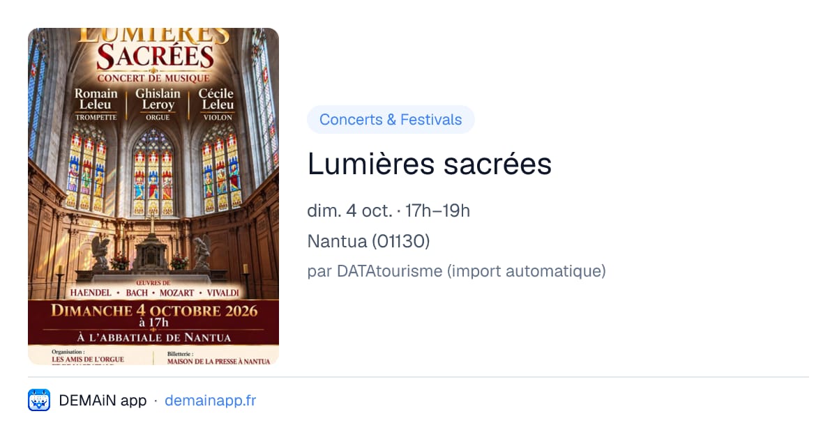 Lumières sacrées — Nantua