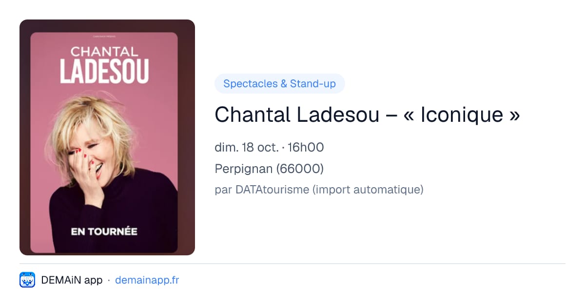 Chantal Ladesou – « Iconique » — Perpignan