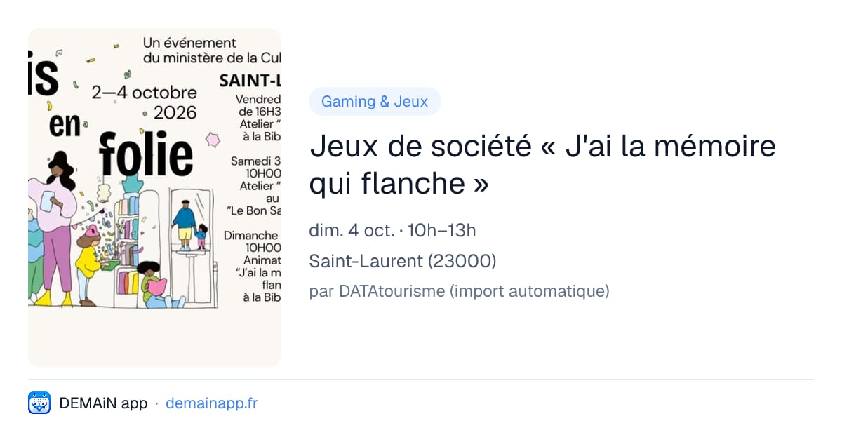 Jeux de société « J'ai la mémoire qui flanche » — Saint-Laurent