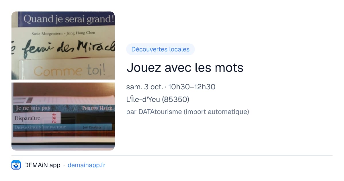 Jouez avec les mots — L'Île-d'Yeu