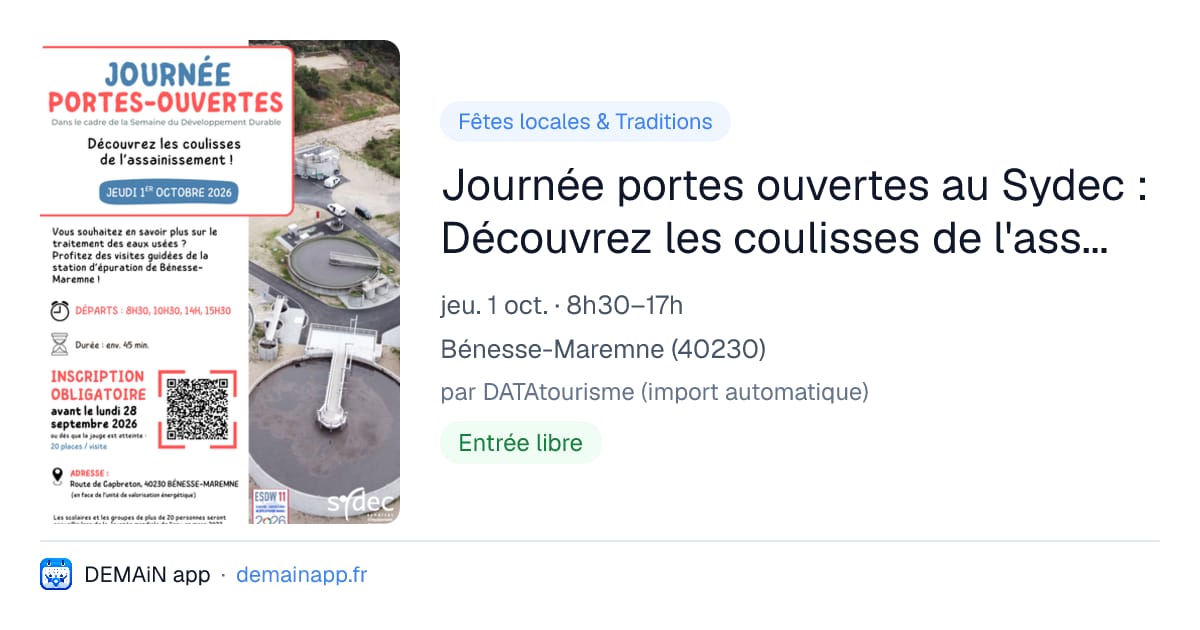 Journée portes ouvertes au Sydec : Découvrez les coulisses de l'assainissement — Bénesse-Maremne