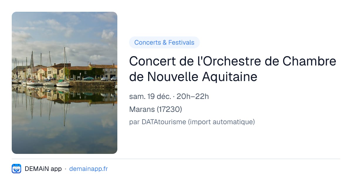 Concert de l'Orchestre de Chambre de Nouvelle Aquitaine — Marans