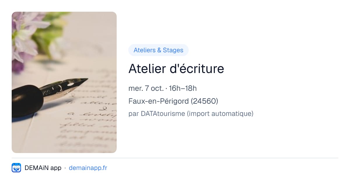 Atelier d'écriture — Faux-en-Périgord