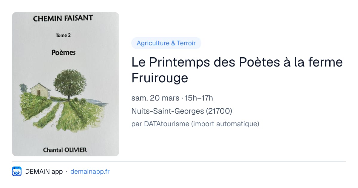 Le Printemps des Poètes à la ferme Fruirouge — Nuits-Saint-Georges
