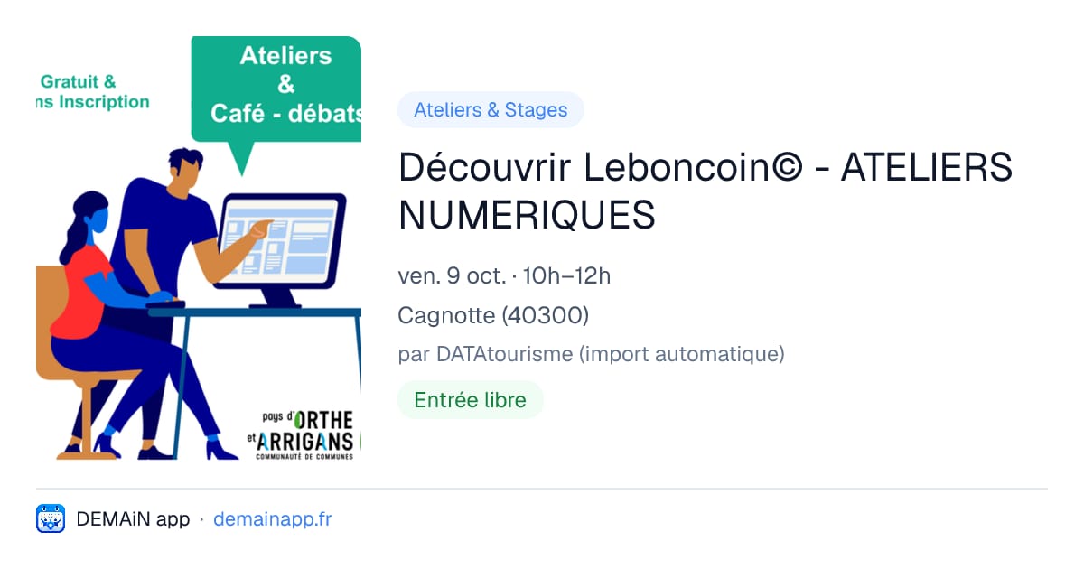 Découvrir Leboncoin© - ATELIERS NUMERIQUES — Cagnotte