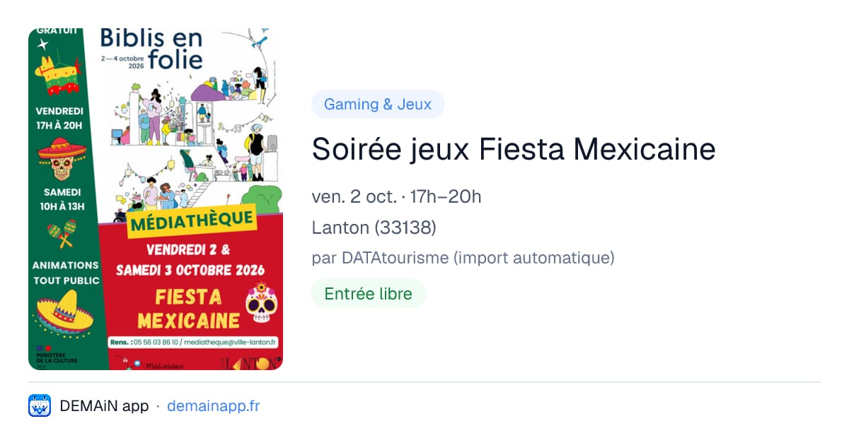 Soirée jeux Fiesta Mexicaine — Lanton