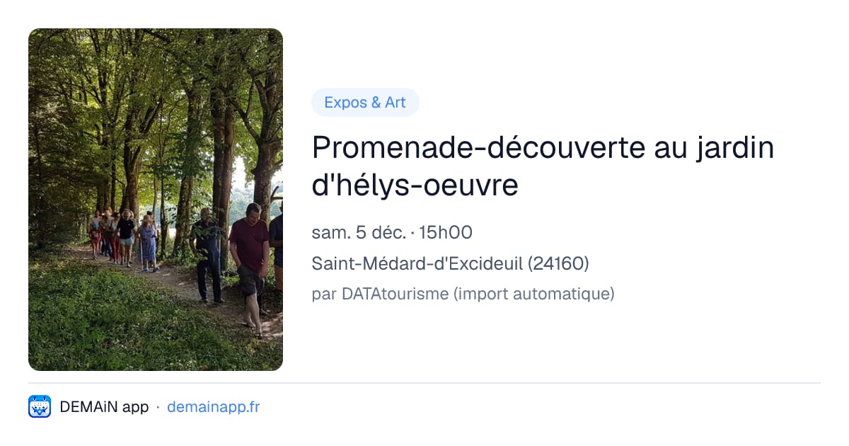 Promenade-découverte au jardin d'hélys-oeuvre — Saint-Médard-d'Excideuil