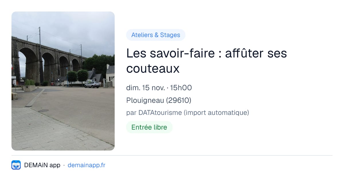 Les savoir-faire : affûter ses couteaux — Plouigneau