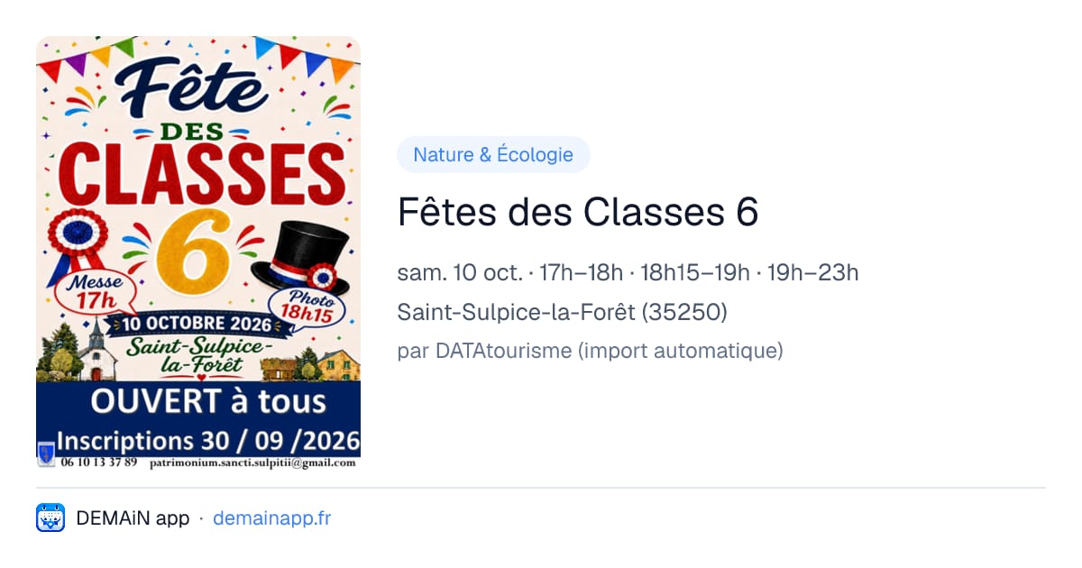 Fêtes des Classes 6 — Saint-Sulpice-la-Forêt