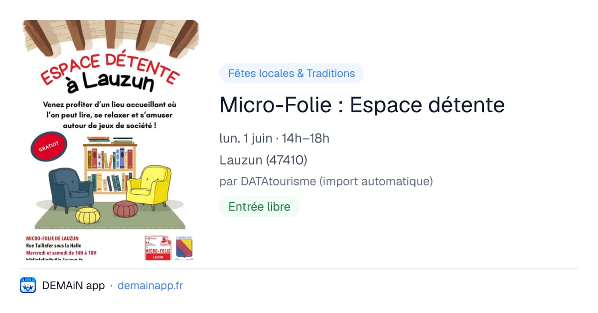 Micro-Folie : Espace détente — Lauzun