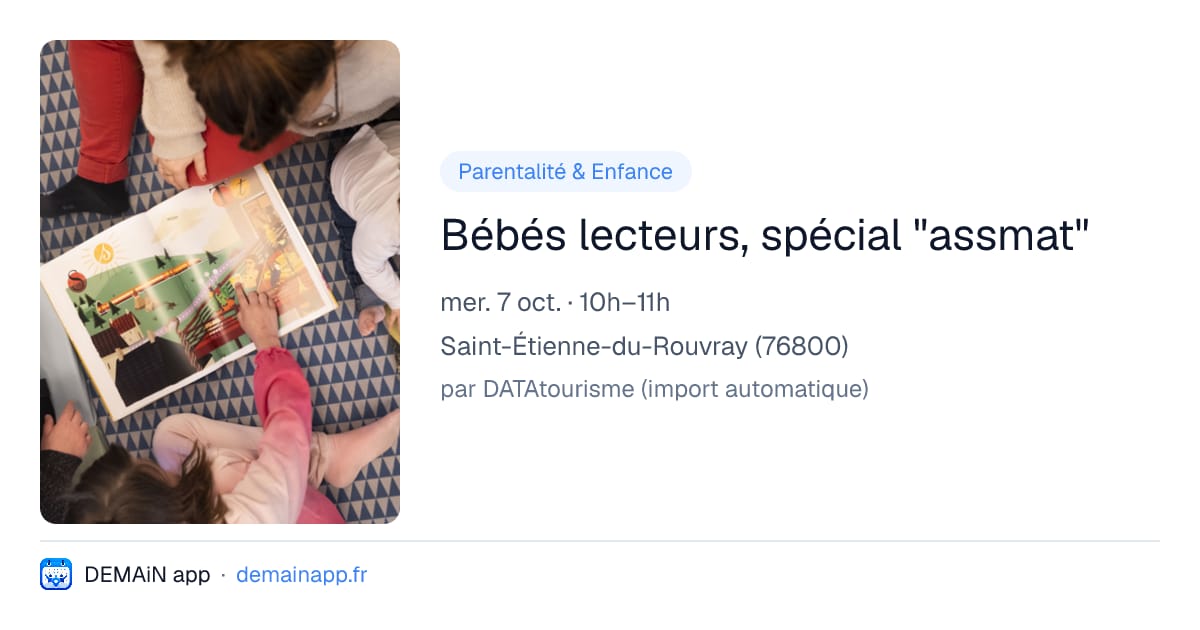 Bébés lecteurs, spécial "assmat" — Saint-Étienne-du-Rouvray