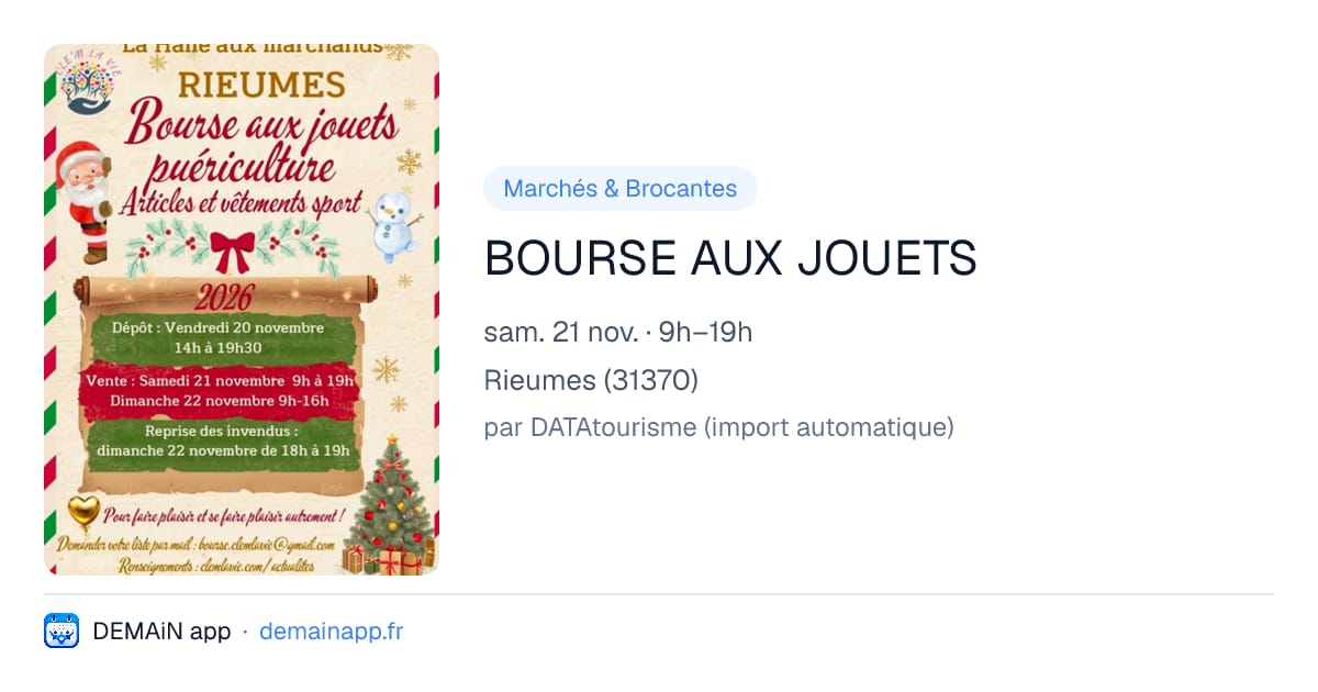 BOURSE AUX JOUETS — Rieumes