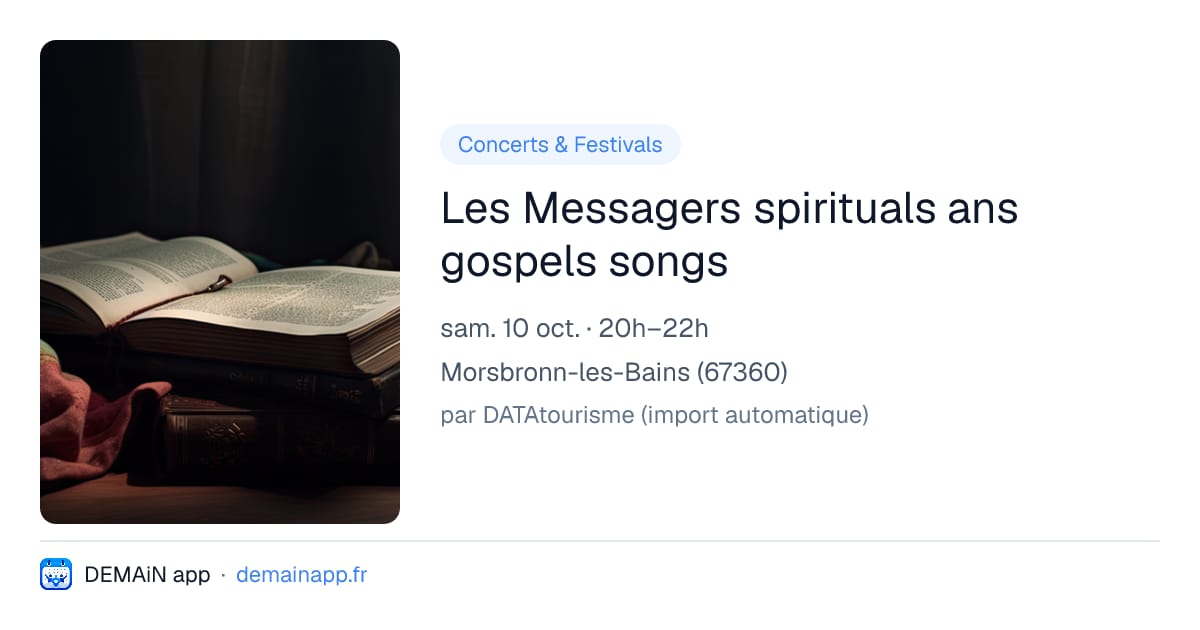 Les Messagers spirituals ans gospels songs — Morsbronn-les-Bains
